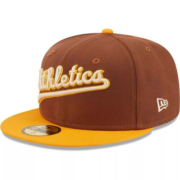 Men's New Era Brown Oakland Athletics Tiramisu  59FIFTY Fitted Hat - Picture 4 of 4